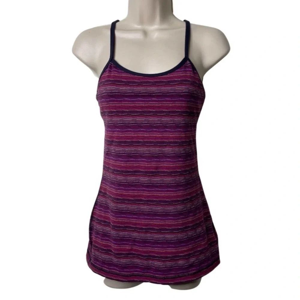 Lululemon power Y tank top in cyber stripe sz 4 - Picture 1 of 6
